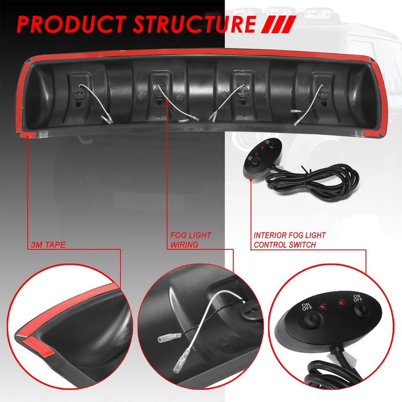 Auto Dynasty Fog lights, Universal Front Top Roof Mounted Driving