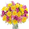 HUAESIN 4 Bundles Spring Faux Daffodil Bouquets Yellow Easter Fake