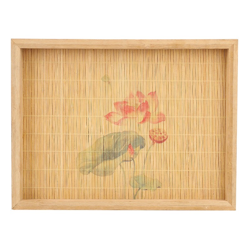 Bamboo Woven Jewelry Display Tray Vintage Necklace Bracelet Earrings Holder