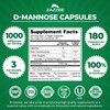 Zazzee D-Mannose, 1000 mg per Serving, 180 Vegan Capsules, 3