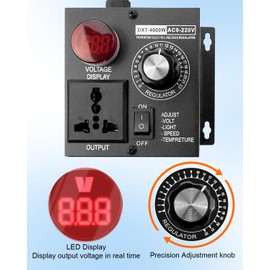 QAGGUM Variable Speed Controller for Router Fan Electric Motor, SCR Voltage Controller 120V 220V 15A 4000W Max