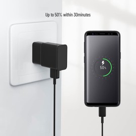 USB Charger Block，USB C Android Phone Wall Charger Block with Charge Cable Cord，for S25 /24/23 /22/21 /20/10 /10 Plus/ 10E/ 9/8/ Note 8/9/ 10/20 etc