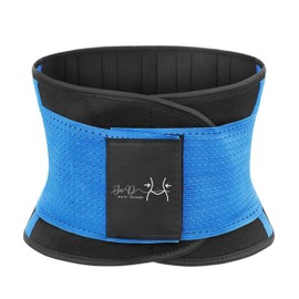 Unisex Slimming Waist Trainer | Work-Out Support | Postpartum Recovery | Sauna Effect| Hard Lumbar Support | JnD (Blue, XL)
