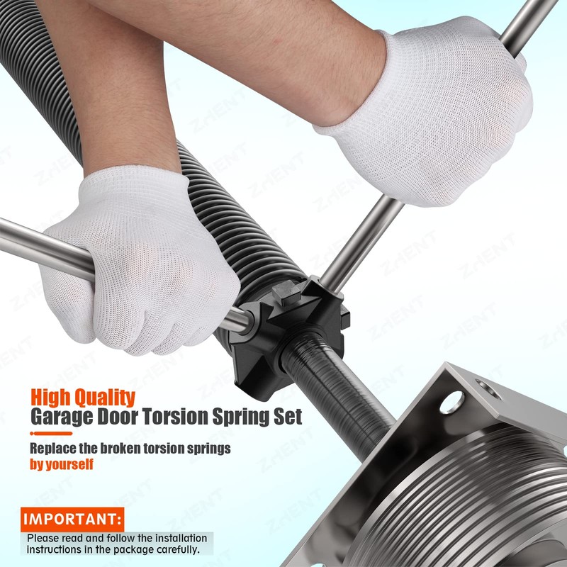 Garage Door Torsion Springs 2'' (Pair) with Non-Slip Winding Bars,High