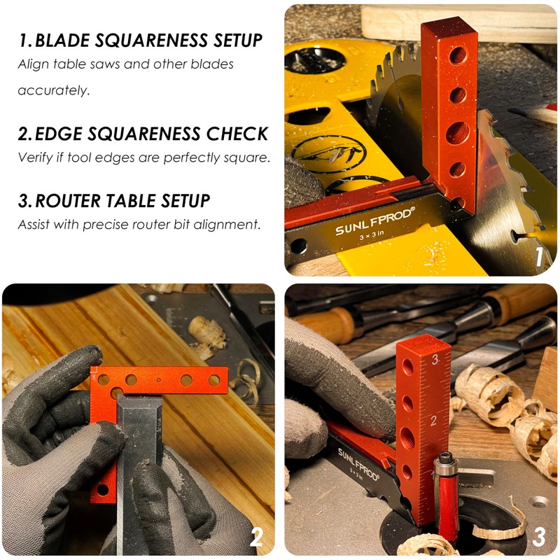 SUNLFPROD Mini Square Woodworking Center Finder 90 Degree Small Square