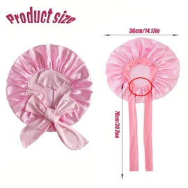 Hysgscwd Silk Bonnet for Women's Curly Hair, Double Layer Satin Bonnet with Straps, Silk Bonnet for Women, Hair Bonnet for Sleeping, Satin Bonnet, Tie Bonnet, Shower Cap