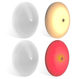 THALASSA 4.5inch 12V RV Ceiling Lights Interior with Dimmer Switch of 3000K Warm White, Red Night Light Mode, 4.5W Small Flush-Mounted Ceiling Lamp (Loanword) Lights for Campers Caravans, 4-Pack