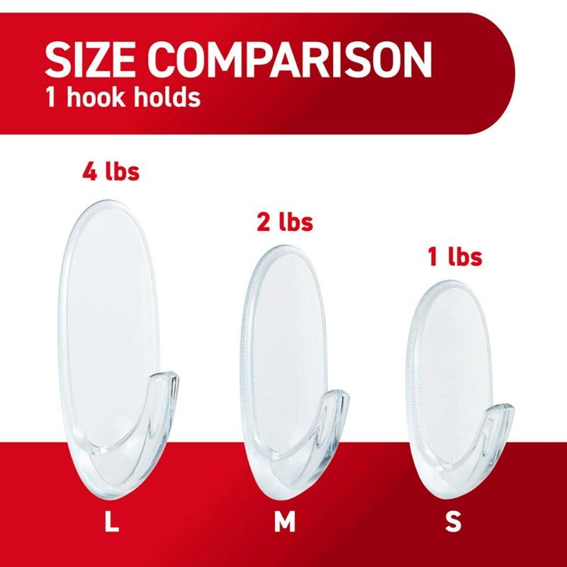 Command Clear Medium Hooks, 14 Hooks, 24 Strips - Easy