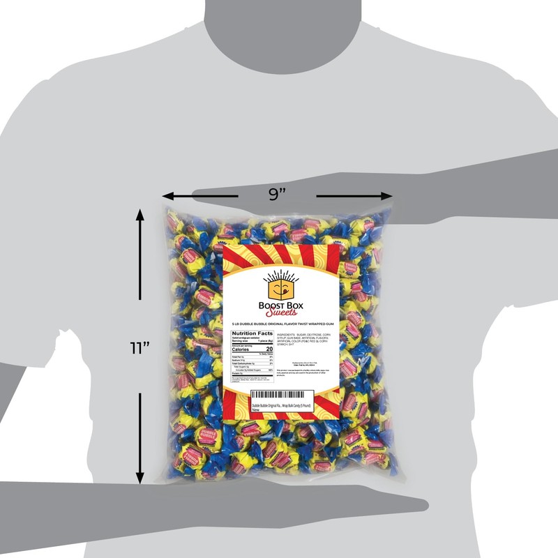 Dubble Bubble Original Flavor Bubblegum Individually Twist Wrap Bulk Candy