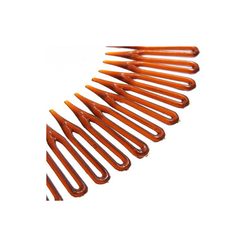 Brown Plastic Stretch Sport Hair Band Full Circle Flexible Comb