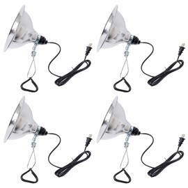 Simple Deluxe HIWKLTCLAMPLIGHTMX4 4-Pack Clamp Lamp Light with 8.5 Inch Aluminum Reflector up to 150 Watt E26 Socket (no Bulb Included) 6 Feet 18/2 SPT-2 Cord, Silver