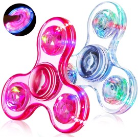 Fasray 2PCS Light Up Fidget Spinners Glow Toys for Kids & Adults