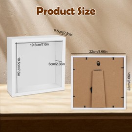 XTDMJ 3D Picture Frame 20 x 20 cm Deep Wooden Object Frame for 3D Filling Picture Frame Deep Box with Acrylic Plate for Wall Hanging or Desktop Family Memory Gifts