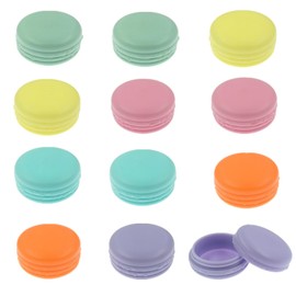 ZHIYE Travel Pots, 12pcs Sample Bottles Pots, 10ml Small Reusable Cosmetic Make Up Jar Round Containers for Face Cream, Powder Makeup, 6 Colors