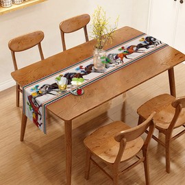 Kentucky Derby Table Runner Churchill Downs Horse Racing Table Cover Run for The Roses Linen for Party Holiday Dining Room Kitchen Home Decoration (13" x 90")