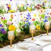 7OZ Plastic Wine Glasses, 48Pcs Amber Reusable Drinking Cups Vintage