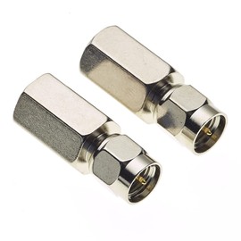 Keple FME Male to SMA Male Adapter, 50 Ohm SMA Adapter with Nickel Plated Housing for Antennas and Radios Male to Male Straight Adapter 2 Pack