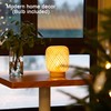 LUSHARBOR Rattan Lamp, Cordless Boho Lamp Battery Operated, Table Lamp