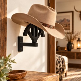 Wooden Cowboy Hat Rack – Adjustable Wall-Mounted Hat Holder for Shape Support, Space-Saving Western Hat Storage & Home Organization