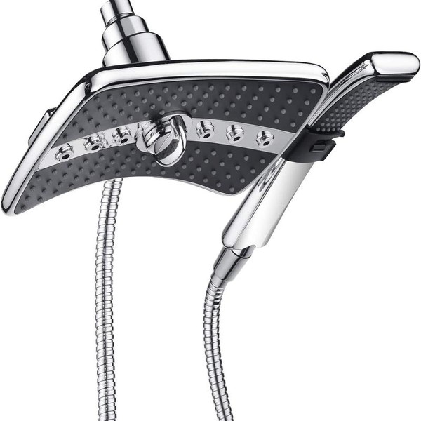 BRIGHT SHOWERS Dual Shower Head Combo Set with Two Spray