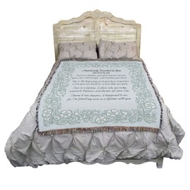 Pure Country Weavers Hopelessly Devoted Blanket - Wedding Gift Tapestry Throw Woven from Cotton - Made in The USA (72x54)