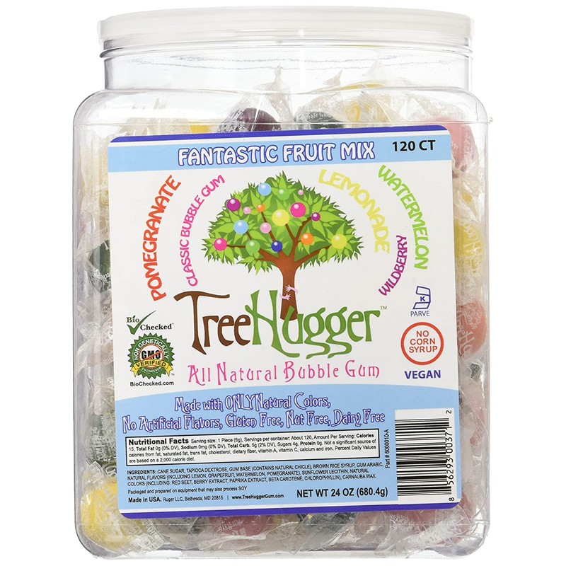 Tree Hugger Bubble Gum, Fantastic Fruit, Natural Flavors, No Artificial