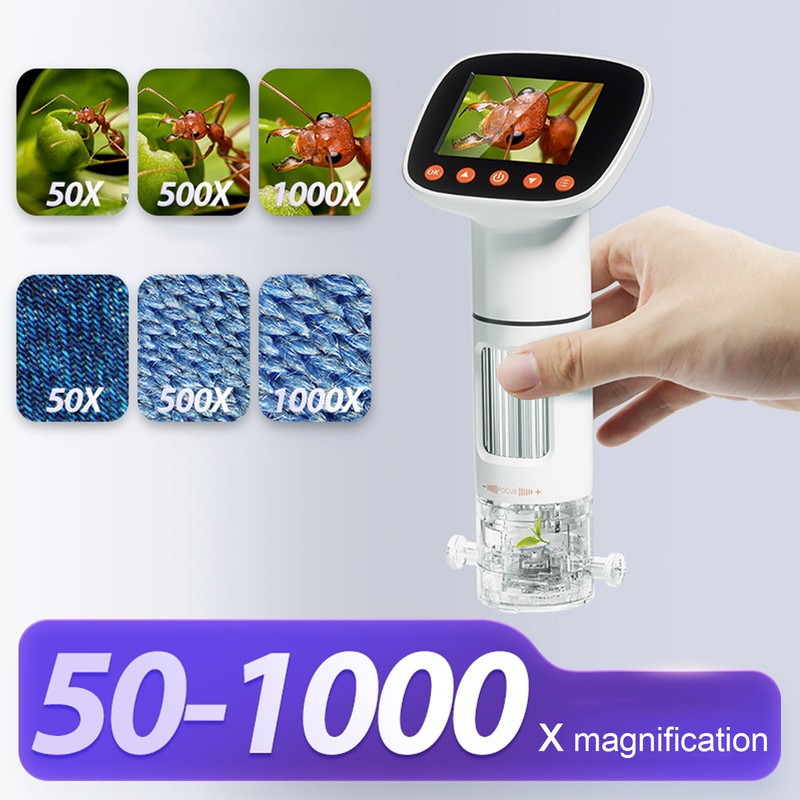Kids Digital Microscope Handheld Portable 2.0in IPS HD Science Education