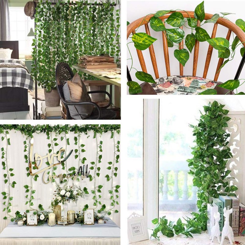 ZWYOQI 84 feet Artificial Vines Greenery Garland Fake Hanging Leaves