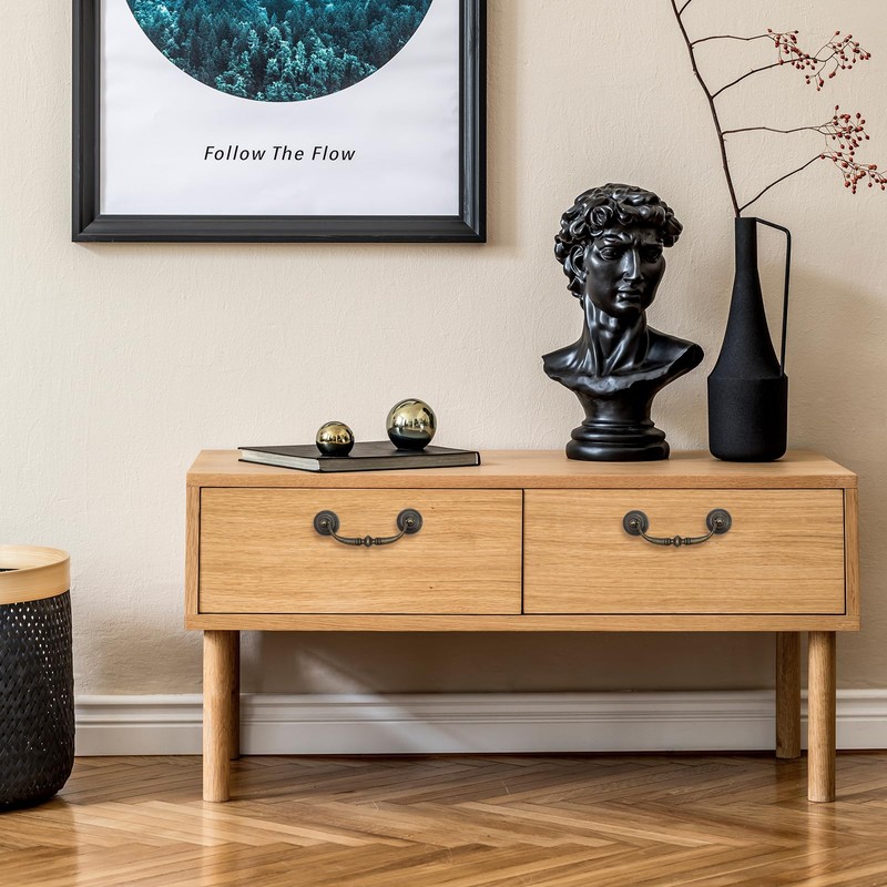 MY MIRONEY 4-Pack Drop Swing Cabinet Handles Antique Bronze Hanging