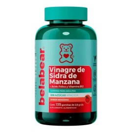 Gomitas Belabear de Vinagre de Sidra de Manzana con Ácido Fólico y Vitamina B12, 135 Unidades