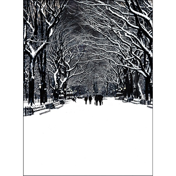New York City Central Park Poet's Walk. NY Christmas Cards Boxed Set of 12 Holiday Cards And 12 Envelopes. Made In USA