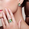 Santuzza Bamboo Leaves Earrings 925 Sterling Silver Cubic Zirconia Enamel
