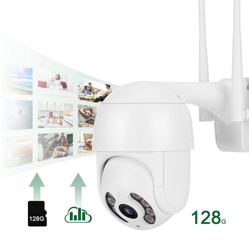 2in Waterproof PTZ Mini Dome Camera 1080P WiFi 8 Lights