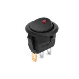 5 Pcs On-Off LED Round Rocker Toggle Switch Light DC 20A 12V (Red)