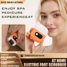 Electric Callus Remover for Feet, Rechargeable Electric Foot Callus Remover Pedicure Tools for Feet with 3 Roller Heads 3 Speeds, Waterproof Foot Scrubber Foot File for Dead Hard Cracked Dry Skin