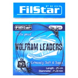 PRO FILSTAR Tungsten Leader Pike Set 2 x 2 Pieces - Fishing Leaders with Swivels - Spin Fishing - Fishing Leaders Sport Set - Fishing Set - Fishing Accessories - Spin Fishing (25 cm/10 kg/0.23 mm)