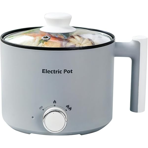 Electric Hot Pot:1.5 L Ramen Cooker, Dual Power Mini Portable