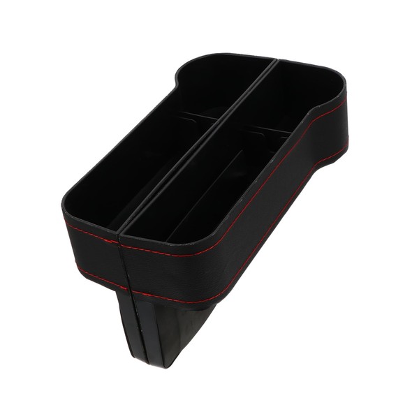 BUGUUYO 2Pcs Car Seat Gap Filler Storage Pockets Durable Black