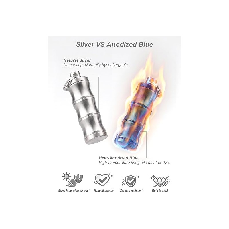 Haxtec Titanium Pill Holder Necklace, Small Pill Box Nitro Holder