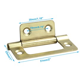 Bonsicoky 6 Pack Non-Mortise Hinges - 2 Inch Gold Door Hinges - Chest Hinges Box Hinges Cabinet Hinges with Screws for Furniture Windows Cupboard Tool Box