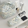 Aesthetic Cosmetic Bag, Travel Flower Pattern Makeup Bag, Set of