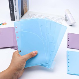NatSumeBasics 12 A6 Binder Pocket Dividers Blue A6 Cash Envelopes for 6 Ring Budgeting Binder Planner Inserts Supplies Accessories (Blue)