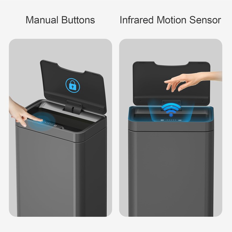 Mbillion Automatic Trash Can - 15 Gallon Motion Sensor Stainless