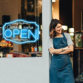 LED Open Signs for Bussines Ultra Bright Engrave Neon Open Signs Light Up Open Sign with ON/OFF Switch for Window Storefront Florists Bar Cafes Restaurant 16 Inch