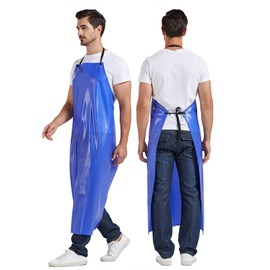 Nanxson Apron Tool apron PVC Apron work apron Protective clothing Oil-proof Waterproof Men’s Blue Food Factory CF3037