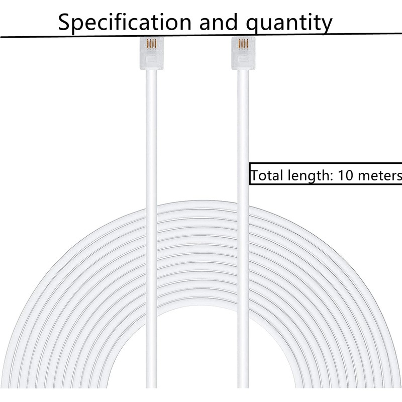 HUAZIZ Modular RJ11 Telephone Cable Flat Cable (2 x RJ11