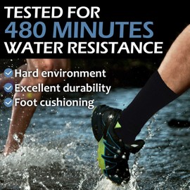 【100% Waterproof】 Breathable Socks for Outdoor Fishing Hiking Skiing Cycling Camping for Men & Women (as1, alpha, x_l, regular, regular, Red)