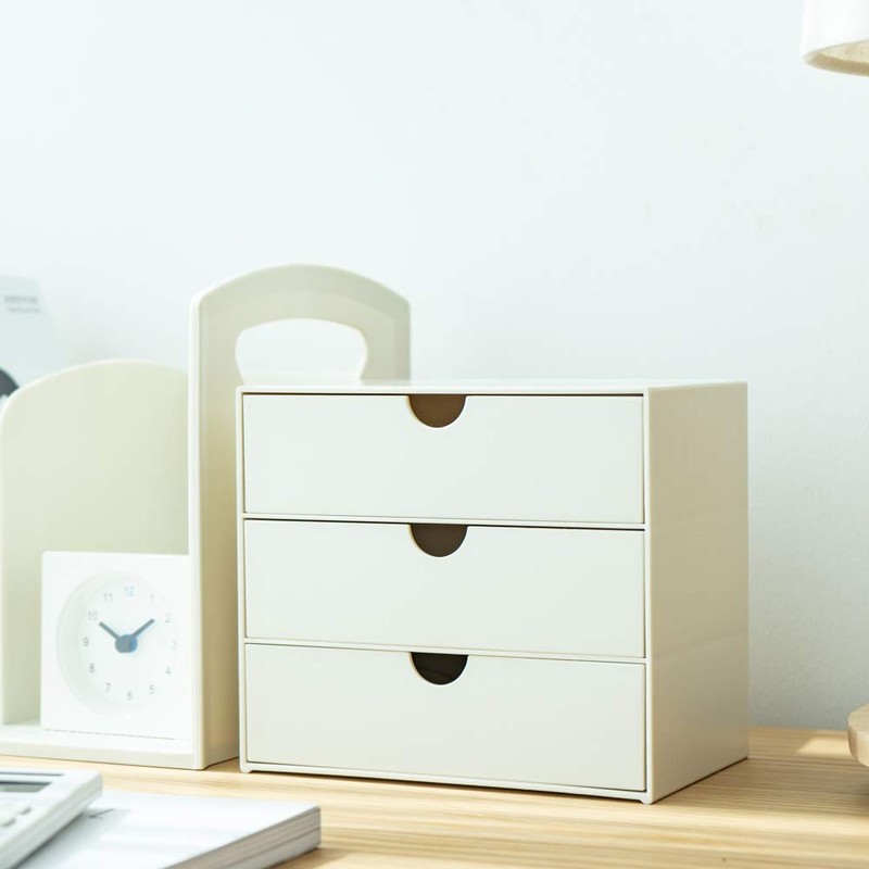 Lunmore 3-Drawer Vanity Organizer, Compact Storage Organization Drawers Set for