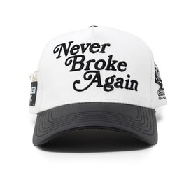 GOLD STAR HAT - Never Broke Again B/W Baseball Cap Black and White