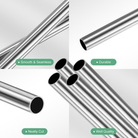 M METERXITY 4-Pack 250mm 304 Stainless Steel Tube, 3mm OD 0.2mm Wall Thickness Seamless Stainless Steel Tubing for Construction/Machining/DIY Crafting, Metal Straight Pipe [3x0.01x10IN]